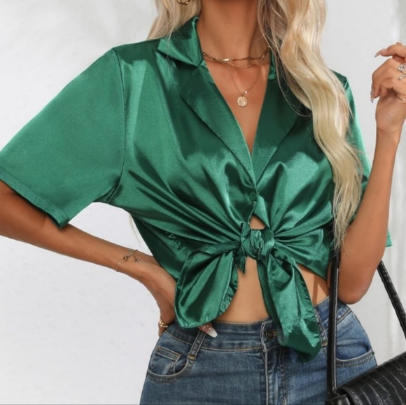 Classic Buttoned Collared Neck Short Sleeve Shirt - Picture 3 of 9